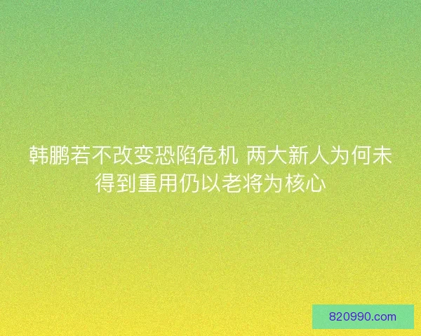 韩鹏若不改变恐陷危机 两大新人为何未得到重用仍以老将为核心